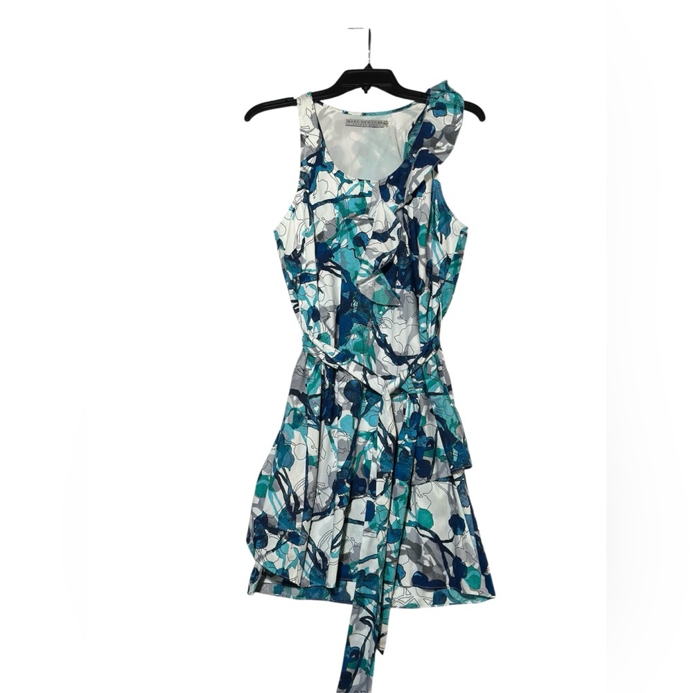 Marc New York Teal and White Patterned Mini Dress